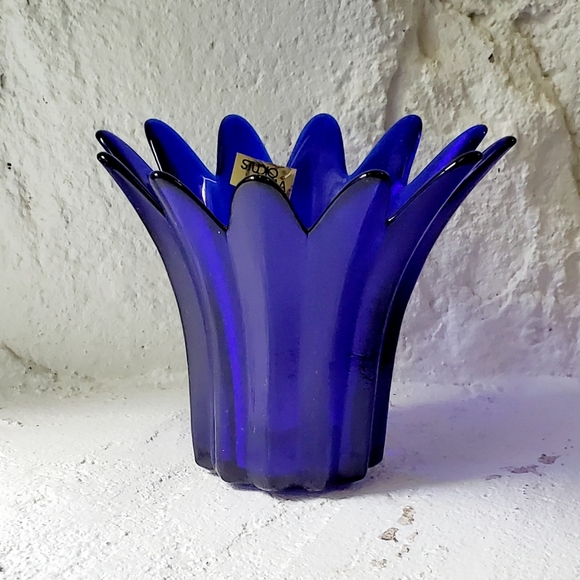 4 1/2" Cobalt Art Glass by Studio Nova made in Portugal 🇵🇹 - Picture 4 of 13